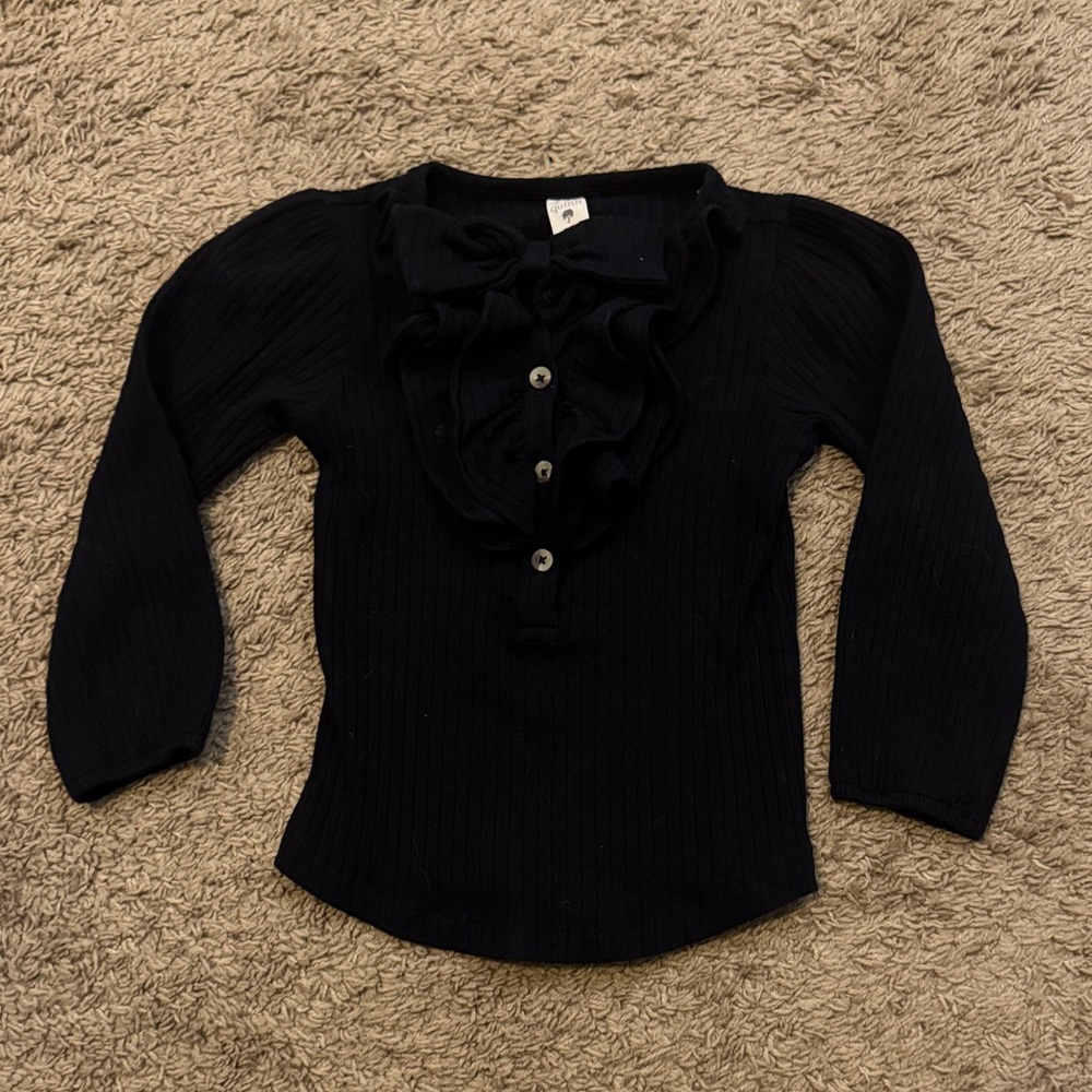 Kate Quinn Long Sleeve Bow Ruffle Top